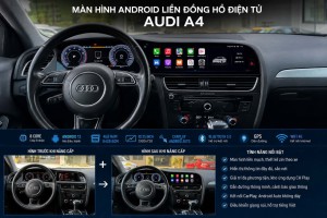 Màn hình android liền đồng hồ điện tử xe audi A4