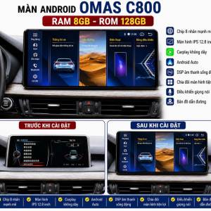MÀN HÌNH ANDROID OMAS C800 XE BMW X5 X6 2017
