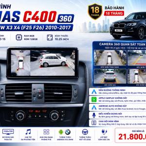 MÀN HÌNH ANDROID OMAS C400 360 BMW X3 X4
