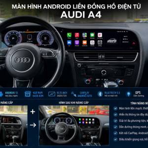 Màn hình android liền đồng hồ điện tử xe audi A4