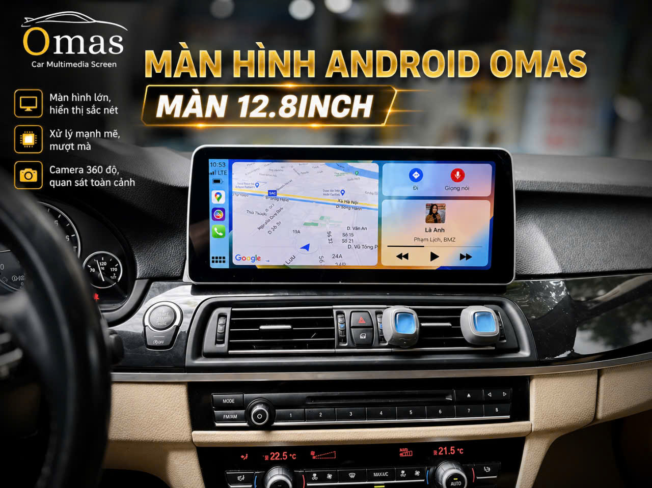 MÀN HÌNH ANDROID OMAS 12.8 INCH BMW 520