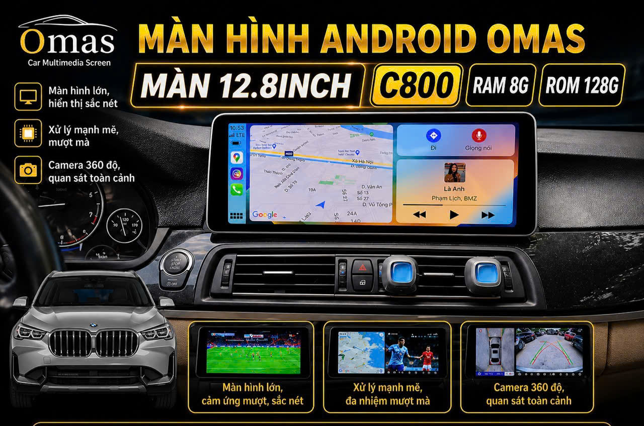 MÀN HÌNH ANDROID OMAS C800 XE BMW 520