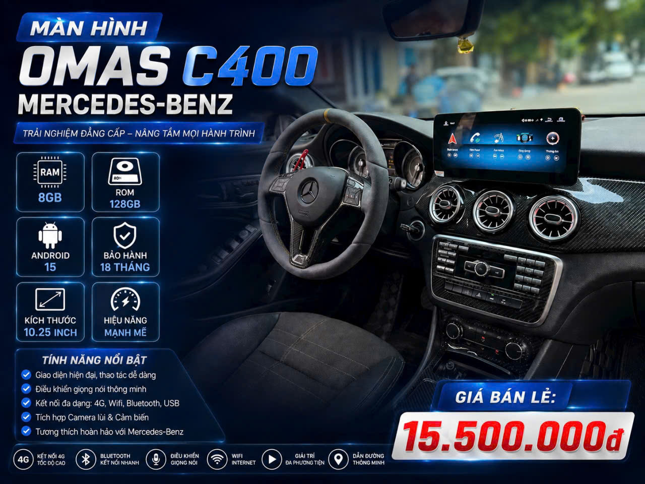 MÀN HÌNH ANDROID OMAS C400 MERCEDES-BENZ